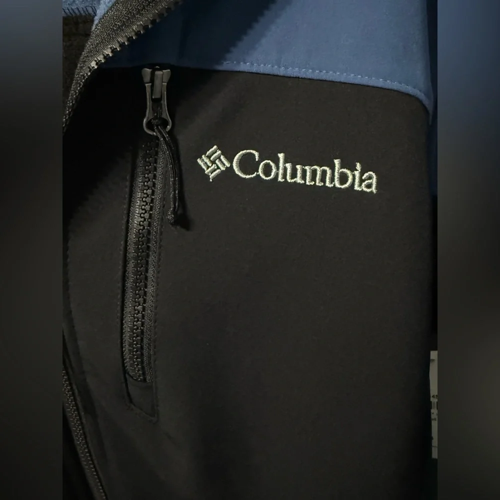 NWT Columbia Thunder River Hooded Softshell Zip up Jacket Blue‎ / Black Men’s XS